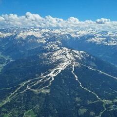 Flugwegposition um 13:53:10: Aufgenommen in der Nähe von Gemeinde Flachau, Österreich in 3085 Meter